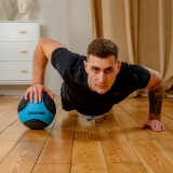 Медбол 9 кг, черный-синий LIVEPRO Solid Medicine Ball