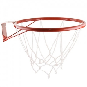 Кольцо баскетбольное № 5, арт.MR-BRim5, диам.380 мм, труба 18 мм, с сеткой и кронштейном, красное