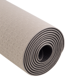 Коврик для йоги и фитнеса FM-201, TPE, 183x61x0.4 см, черный/серый, Starfit ЦБ-00001689
