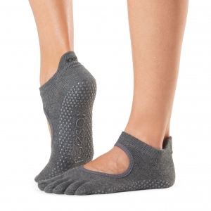 Нескользящие носки с пальцами TOESOX Bellarina размер M, цвет Темно-серый