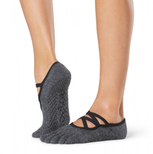 Нескользящие носки с пальцами TOESOX Elle размер M, цвет Темно-серый
