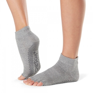 Нескользящие носки с полупальцами TOESOX Ankle размер S, цвет Серый