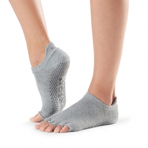 Нескользящие носки с полупальцами TOESOX Low Rise размер M, цвет Серый