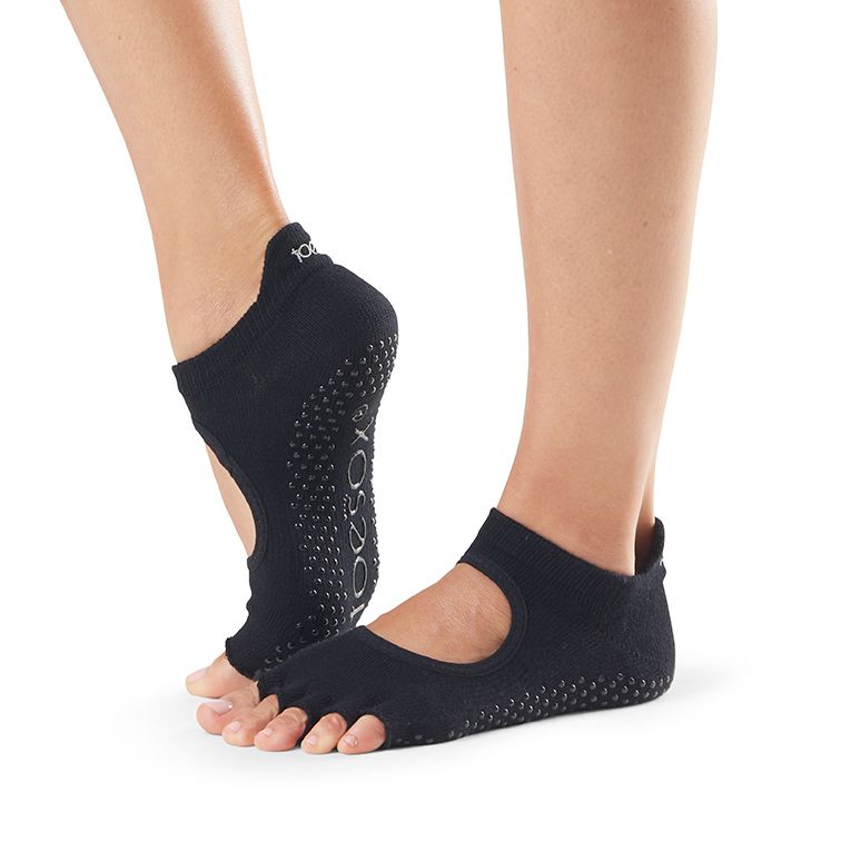 Нескользящие носки с полупальцами TOESOX Bellarina размер M, цвет Черный