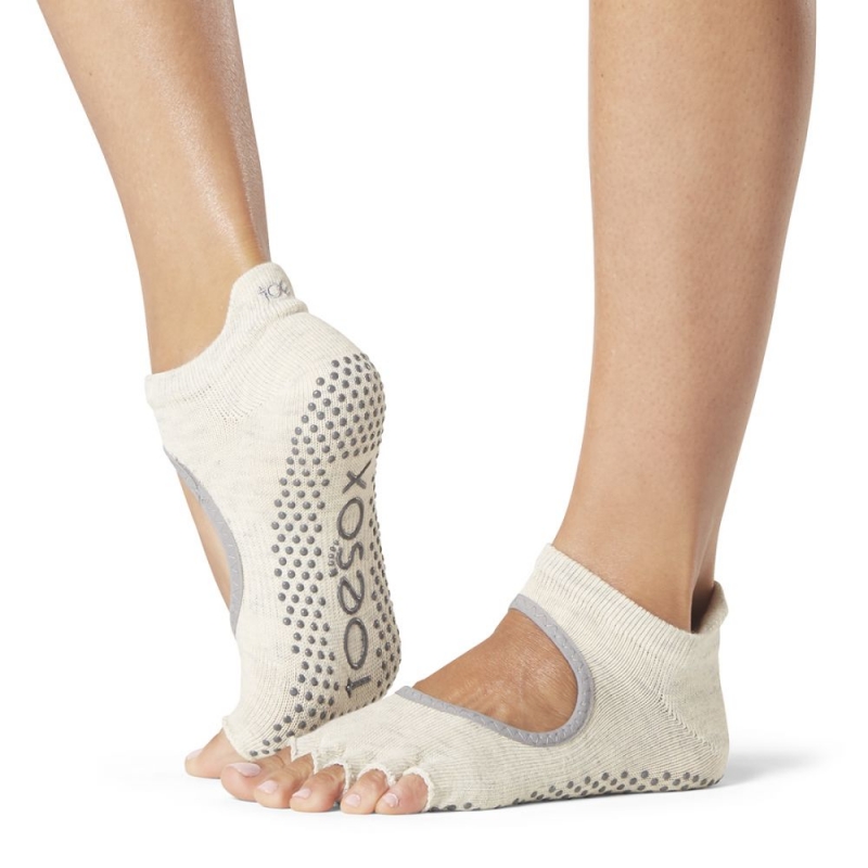 Нескользящие носки с полупальцами TOESOX Bellarina размер M, цвет Овсянка