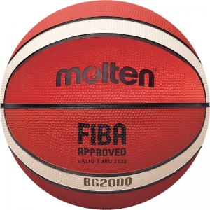 Мяч баскетбольный  MOLTEN B6G2000 р. 6, FIBA Appr Level II, 12панелей, резина, бутиловая камера ,нейл.корд,ор-беж-чер
