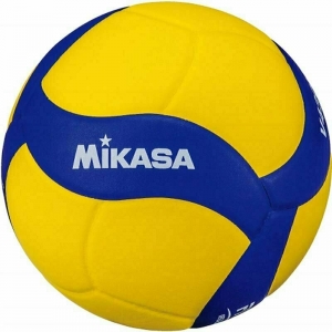 Мяч волейбольный MIKASA V430W, размер 4, вес 195-225г, синтетическая кожа (ПУ), 18 панелей, клееный, бутиловая камера, желтый-синий