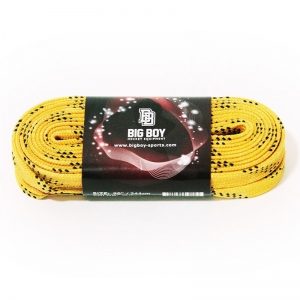Шнурки для коньков BIG BOY Comfort Line с пропиткой, арт. BB-LACES-CL-274YL, полиэстер, 274 см, желтый