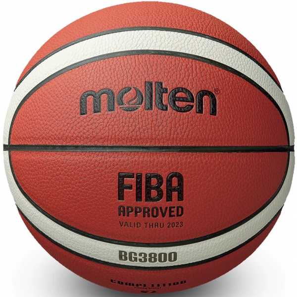 Мяч баскетбольный  MOLTEN B6G3800 р.6, FIBA Appr, синт.комп.кожа (ПУ),12 пан,бутиловая камера ,нейл.корд,кор-беж-чер