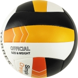 Мяч волейбольный TORRES Simple Orange, V32125, размер 5, синтетическая кожа (ТПУ), машинная сшивка, бутиловая камера, белый-черный-оранжевый