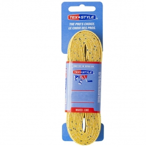 Шнурки для коньков Texstyle Double Blue Line Waxed арт.1510MT-YL-274, полиэстер, 274см, желтый