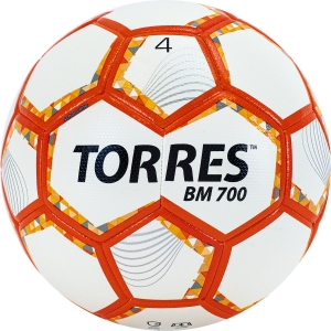 Мяч футбольный  TORRES BM 700 арт.F320654, р.4, 32 панели. PU, гибрид. сшив, беж-оранж-сер