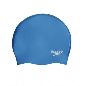 Шапочка для плавания  SPEEDO Plain Molded Silicone Cap , арт.8-70984D437, ГОЛУБОЙ, силикон
