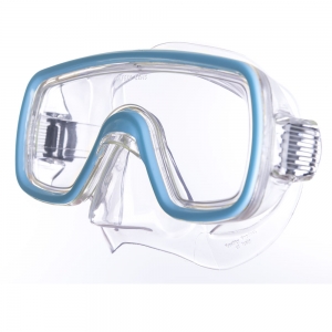 Маска для плавания Salvas Domino Md Mask, арт. CA140C1TQSTH, безопасное стекло, Silflex, размер Medium, голубой