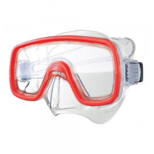 Маска для плавания Salvas Domino Md Mask, арт. CA140C1TRSTH, безопасное стекло, Silflex, размер Medium, красный