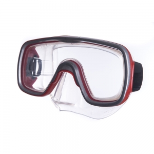 Маска для плавания Salvas Geo Jr Mask, арт. CA105S1RYSTH, безопасное стекло, силикон, размер Junior, красный