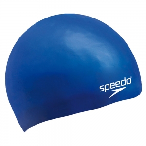 Шапочка для плавания детская  SPEEDO Plain Molded Silicone Cap Jr , арт.8-709900002, СИНИЙ, силикон