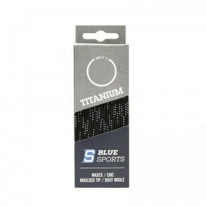 Шнурки для коньков Blue Sport Titanium Waxed арт.902050-BK-120, с пропиткой, полиэстер, 304см, чер