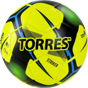 Мяч футзальный TORRES Futsal Striker, арт. FS321014, размер 4, 30 панели TPU, 3 подкладочных слоя, машинная сшивка, желтый
