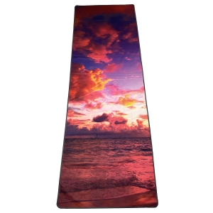 Полотенце для йоги INEX Suede Yoga Towel, 183 x 61 см, закат на пляже