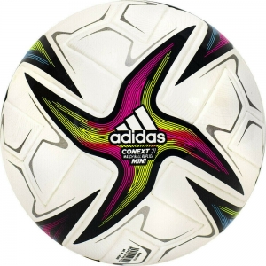 Мяч футбольный сув. ADIDAS Conext 21 Mini ,арт.GK3487, р.1, ТПУ, 6пан, термосш, бел-желт-красн-син-зел