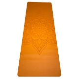 Коврик для йоги INEX Yoga PU Mat полиуретан c гравировкой 185 x 68 x 0,4 см, оранжевый