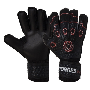 Перчатки вратарские TORRES Pro, арт. FG05217-10, размер 10, 4 мм латекс, удлинённые манжеты, черный-белый-красный