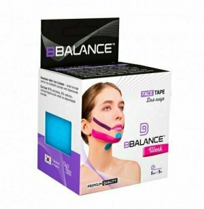 Кинезио тейп для лица BB FACE TAPE™ шелк 5см*5м голубой