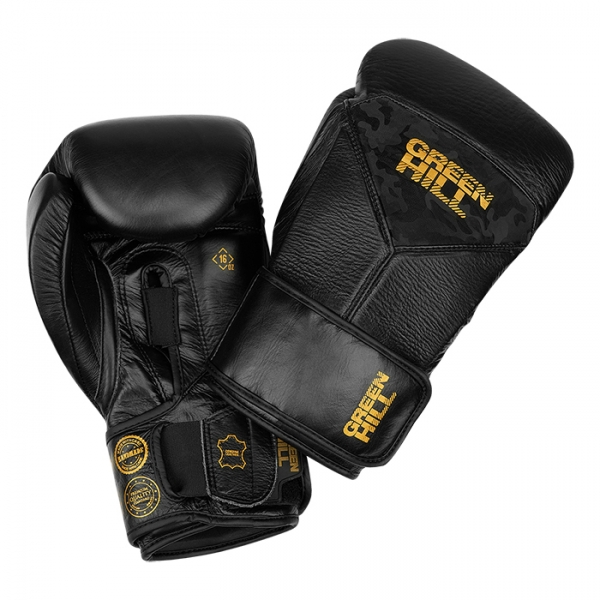 Боксерские перчатки Power Padded Training, чёрно-золотые Green Hill BGPP-2021-0070 14oz