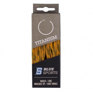 Шнурки для коньков Blue Sports Titanium Waxed, арт. 902062-YL-304, полиэстер, 304 см, желтый