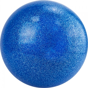 Мяч для художественной гимнастики однотонный, арт.AGP-15-01, диам. 15 см, ПВХ, синий с блестками