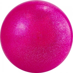 Мяч для художественной гимнастики однотонный, арт.AGP-19-01, диам. 19 см, ПВХ, розовый с блестками