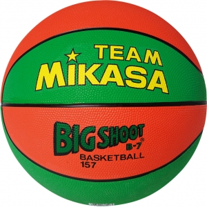 Мяч баскетбольный  MIKASA 157-GO  р.7, резина, бутиловая камера , нейл.корд, зелено-оранжевый