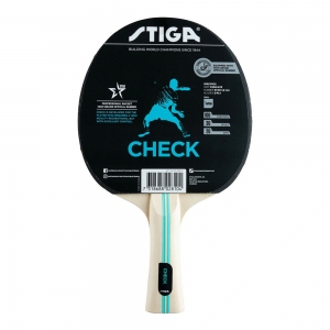 Ракетка для настольного тенниса Stiga Check Hobby WRB, арт. 1210-5818-01, для начинающих, накладка 1.6 мм ITTF, коническая ручка