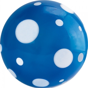 Мяч детский с рисунком Горошек, арт. MD-23-03, диаметр 23 см, ПВХ, синий-белый MADE IN RUSSIA