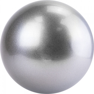 Мяч для художественной гимнастики однотонный, арт.AG-15-07, диам. 15 см, ПВХ, серебристый