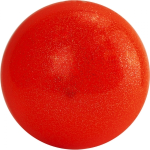 Мяч для художественной гимнастики однотонный, арт.AGP-19-06, диам. 19 см, ПВХ, оранжевый с блестками
