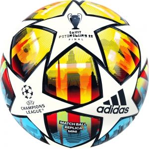 Мяч футбольный сув. ADIDAS UCL Mini St.P арт.H57812 диам. 15 см, р.1, ТПУ, термосш., бел-красно-желт