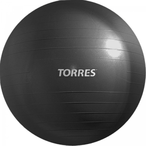 Мяч гимнастический  TORRES , арт.AL121185BK, диам. 85 см, эласт. ПВХ, с защ.от взрыва,с насосом, тем.серый