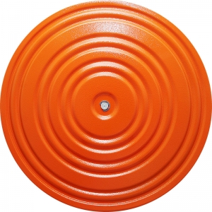 Диск здоровья, арт. MR-D-06, металлический, диаметр 28 см, окрашенный, оранжевый-чёрный MADE IN RUSSIA