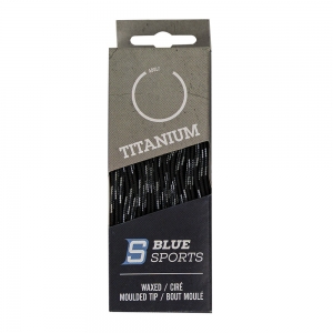 Шнурки для коньков Blue Sports Titanium Waxed арт.902048-BKW-243, полиэстер, 243см, черно-белый 902048-BKW-249