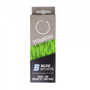 Шнурки для коньков Blue Sports Titanium Waxed, арт. 902090-BKL-243, полиэстер, 243 см, лаймовый-черный 902090-BKL-249