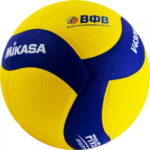 Мяч волейбольный  MIKASA V430W, р.4, вес 195-225г, синтетическая кожа (ПУ), 18 пан, клееный, бутиловая камера, желто-синий