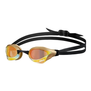 Очки для плавания ARENA Cobra Core Swipe MR, арт. 003251330, зеркальные линзы, сменная переносица, золотистая оправа