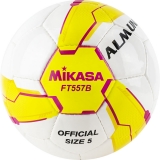 Мяч футбольный  MIKASA FT557B-YP, р.5, 32пан, гл. ПВХ, ручная сшивка,  лат.кам, бело-желтый