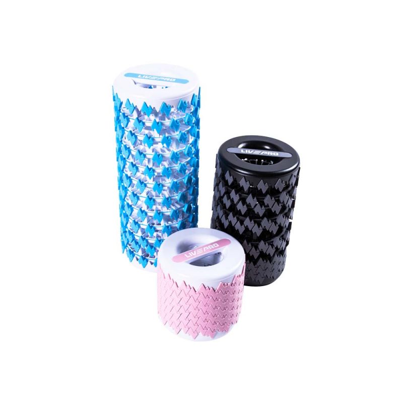 Складной массажный ролик LIVEPRO Telescopic Fascia Roller чёрный