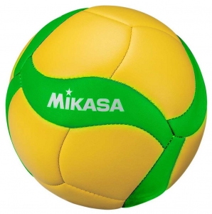 Мяч волейбольный сув. MIKASA V1.5W-CEV, р.1, диам. 15см синт. кожа (ПВХ), машинная сшивка,  желто-зеленый