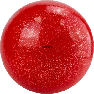 Мяч для художественной гимнастики TORRES, арт.AGP-15-02, диам. 15 см, ПВХ, красный с блестками