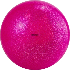 Мяч для художественной гимнастики TORRES, арт.AGP-19-01, диам. 19 см, ПВХ, розовый с блестками