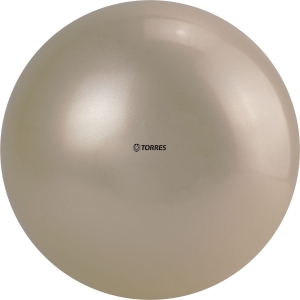 Мяч для художественной гимнастики однотонный TORRES, арт. AG-15-03, диаметр 15 см, ПВХ, жемчужный